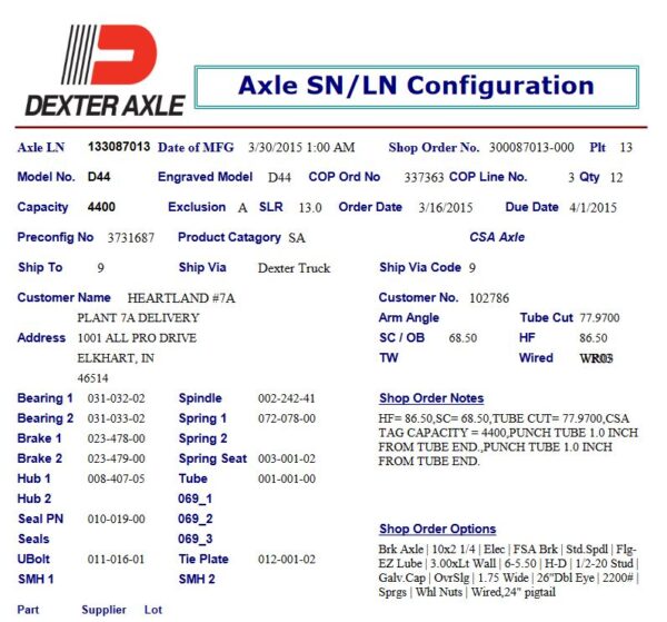 4.4K 655 ELEC STRAIGHT;W/EZ LUBE, REPLACING#133087013 , HF=86.5, SC=68.5, OVERSLUNG